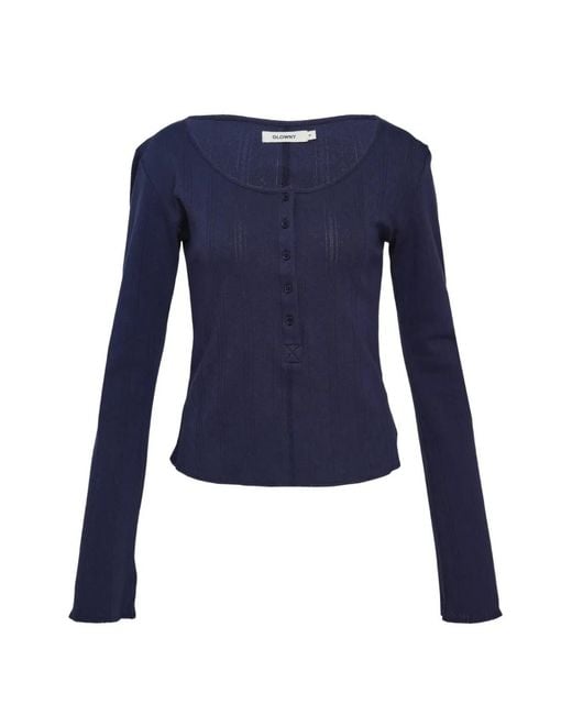 GLOWNY Blue Honey Polo Top
