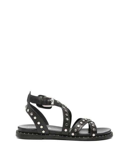 Carmela White Stud-Embellished Leather Sandals