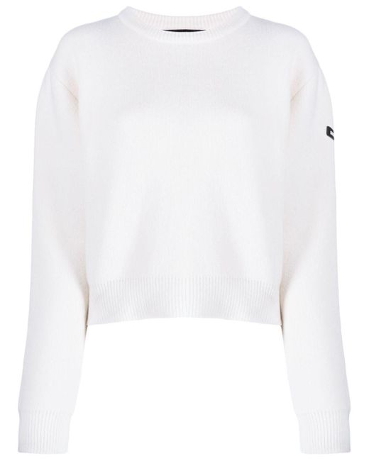 Pull en laine stretch à logo Balenciaga en coloris White