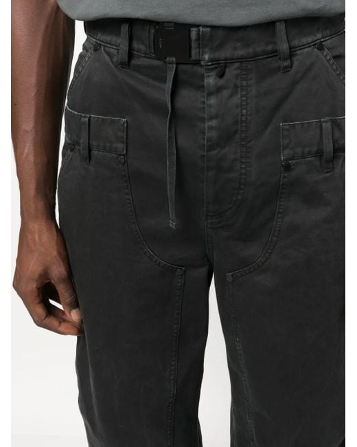 032c Black Double Shift Cotton Utility Trousers for men