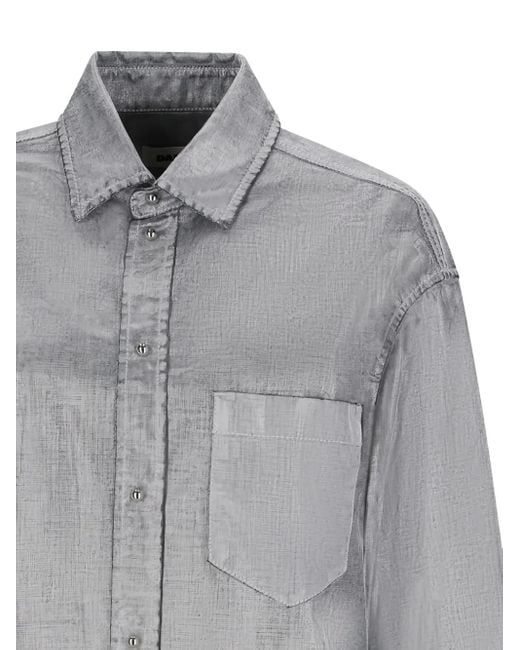 DARKPARK Gray Denim-Effect Collared Shirt