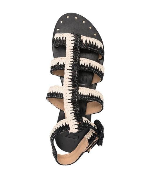Manebí Black Gladiator Braided Sandals