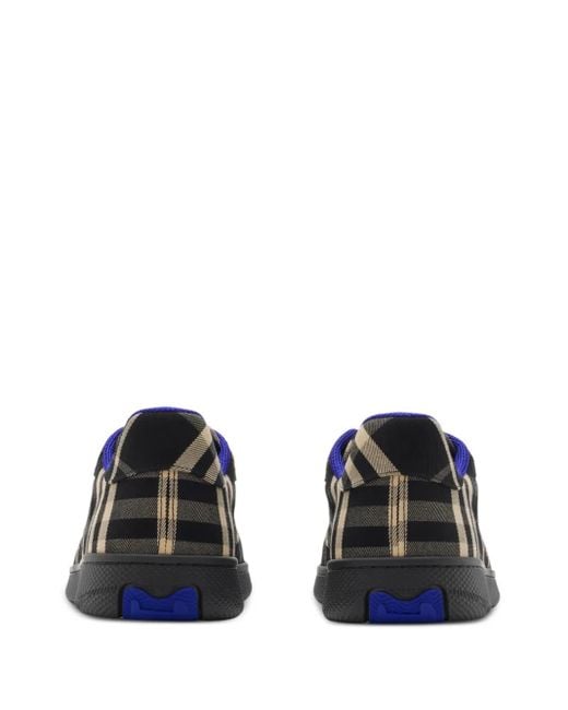 Burberry Black Terrace Check Canvas Sneaker for men