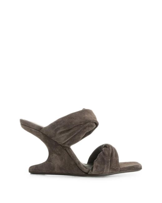 Rick Owens White Twisted Cantilever Sandals