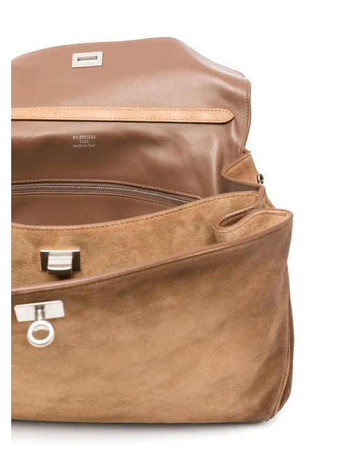 Balenciaga Natural Rodeo Suede Tote Bag