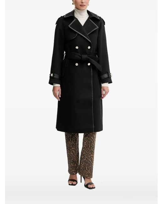 Morgan Black Belted Double-Breasted Coat