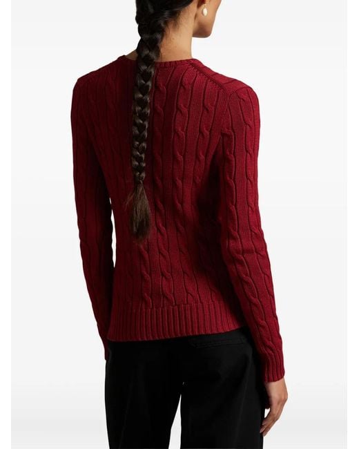 Polo Ralph Lauren Red Cable-Knit Pullover