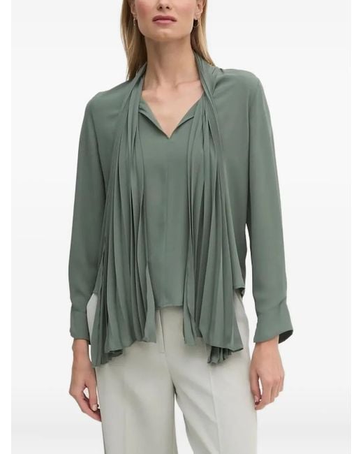 Sandro Ferrone Green Bluse mit plissiertem Kragen