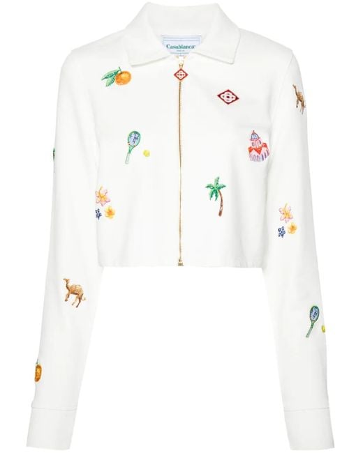 Casablanca Elements En Crayon Cropped Jack in het White