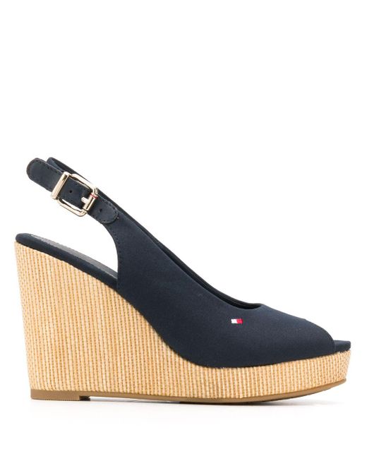 Tommy Hilfiger Cotton Elena Sling Back Sandals in Blue - Lyst