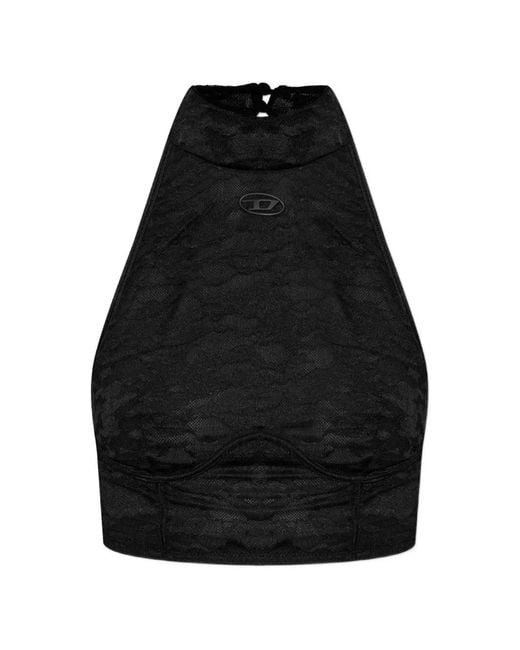 DIESEL Black Laced Halterneck Top