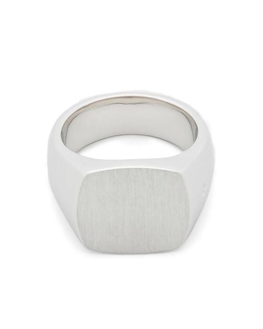 Tom Wood White Cushion Satin Signet Ring