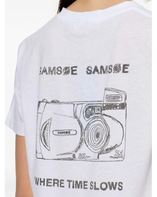 Samsøe & Samsøe White Sacamino Graphic T-Shirt