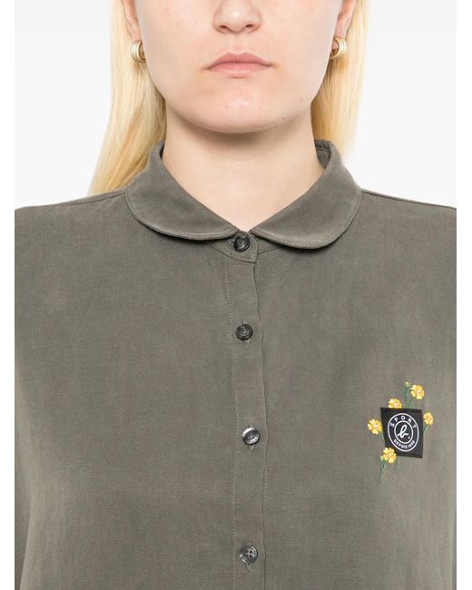 SPORT b. by agnès b. Gray Flower Embroidered Cape Shirt