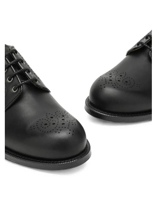 Church's Black Brogue-Detail Calf Leather Derby Shoes for men