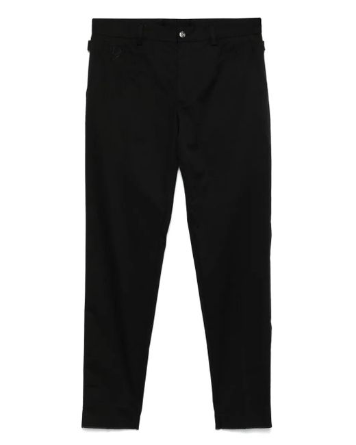 Dolce & Gabbana Black Logo-Embroidered Trousers for men