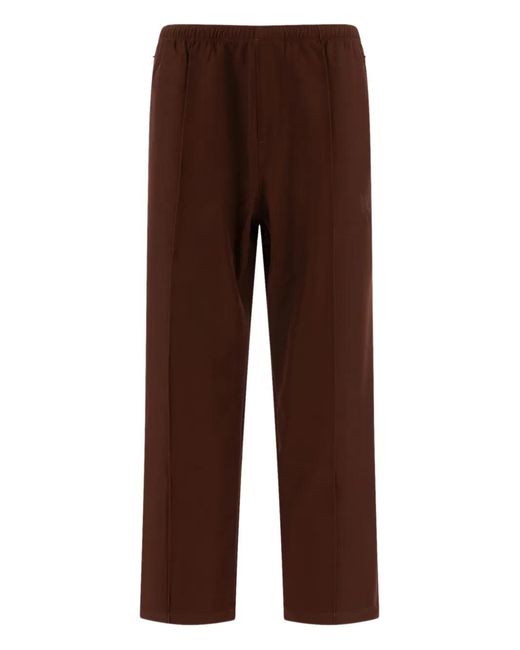 Needles Brown Logo-Embroidered Track Pants for men