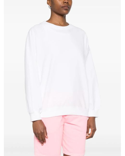 Juvia White Cotton-Blend Sweatshirt