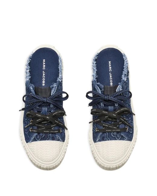 Marc Jacobs Blue The Puffed Daisy Denim Sneaker Mules