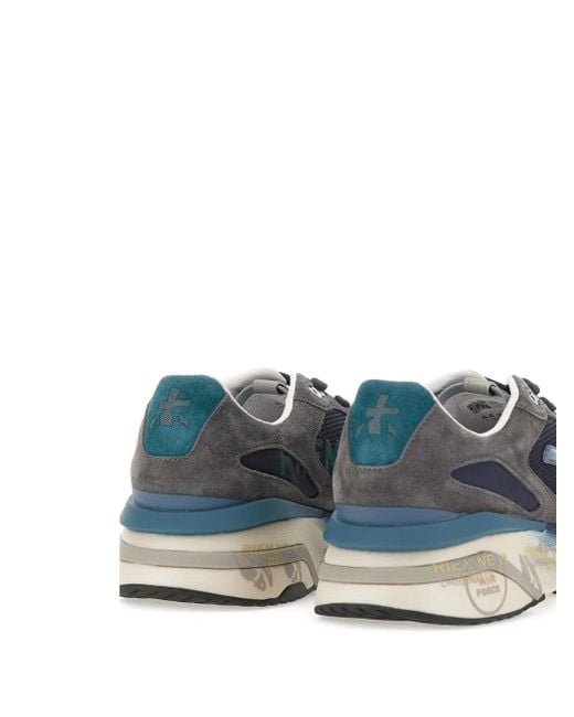 Premiata Blue Logo Heel Trainers for men