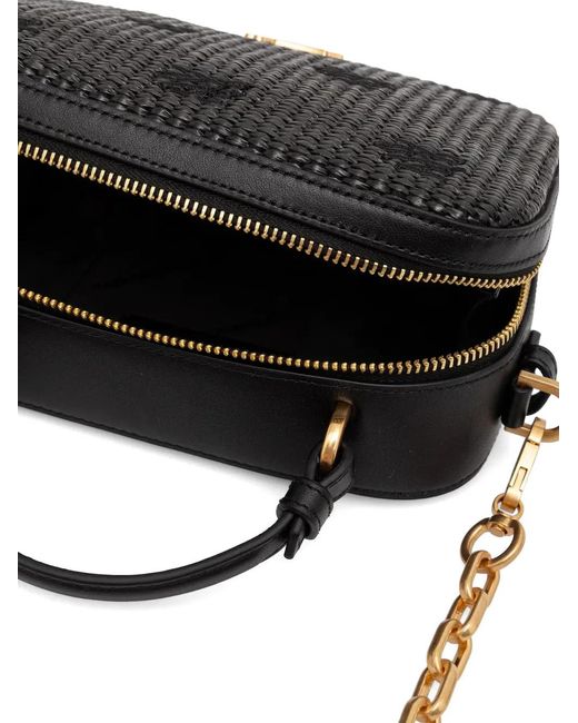Karl Lagerfeld Black Woven Logo-Plaque Cross Body Bag