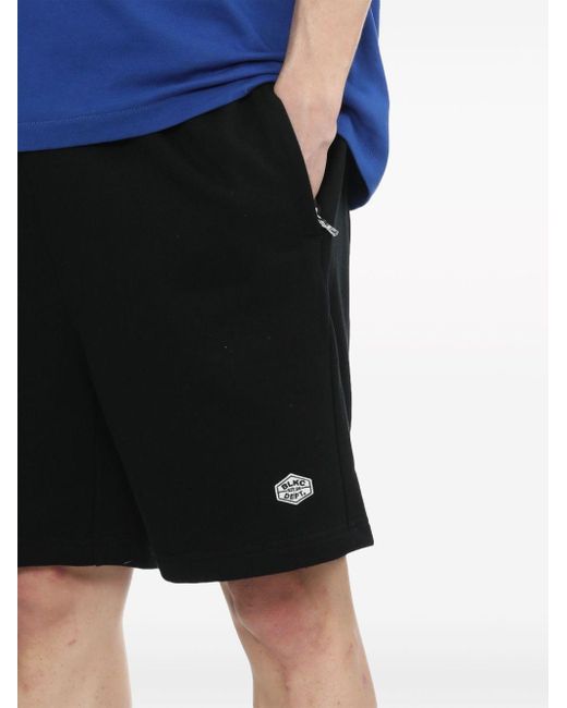 Chocoolate Black Logo Print Cotton Shorts for men