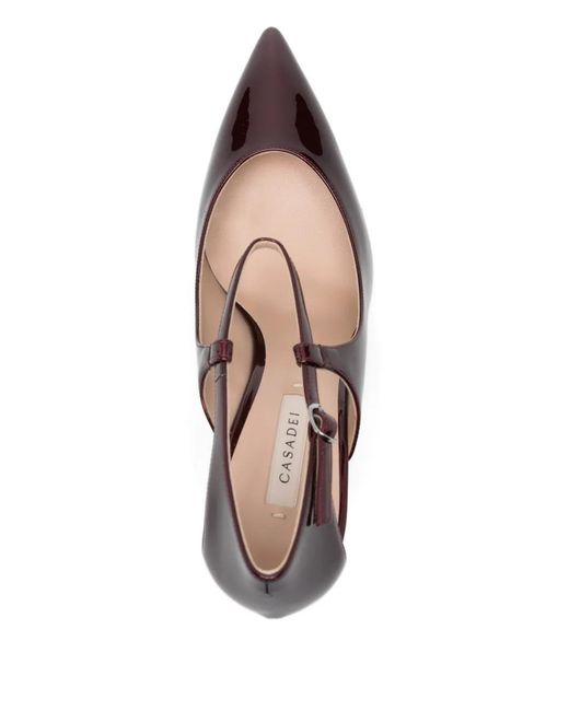 Casadei Brown 80Mm Pointed-Toe Pumps