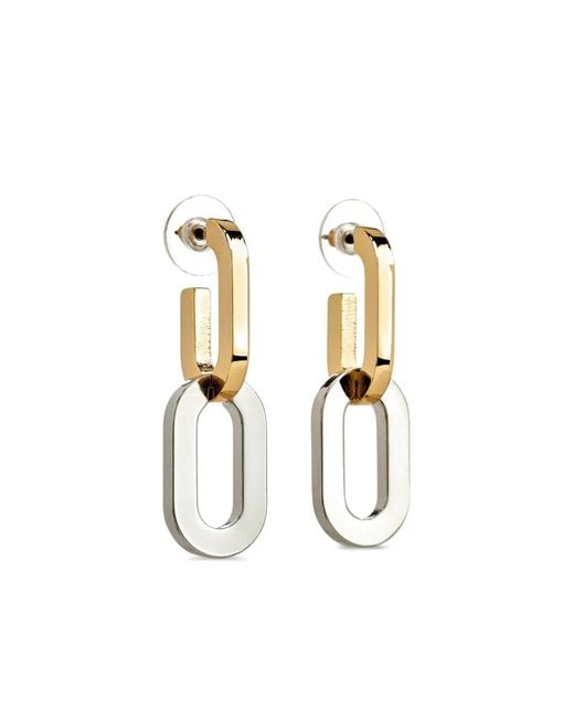 Kenneth Jay Lane Brown Link Oval-Shape Earrings