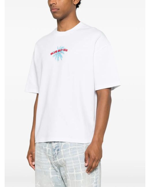 BLUE SKY INN White Graphic-Print T-Shirt for men