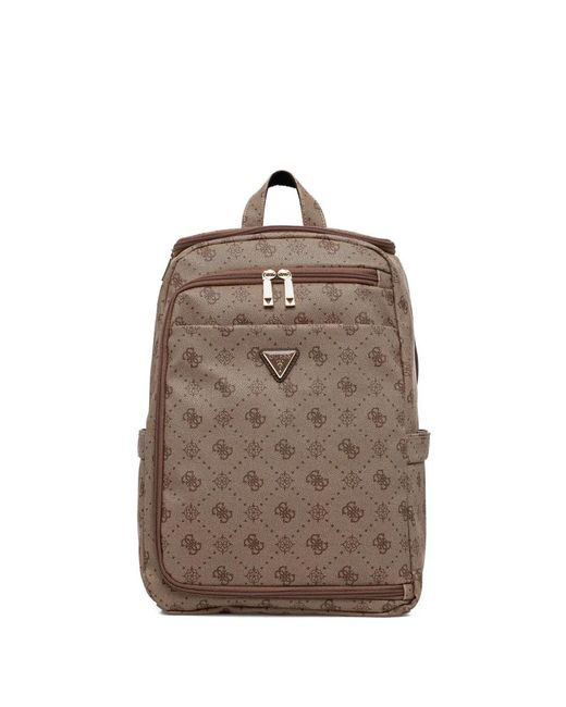 Guess Silia 4G Monogram Zip Backpack in Brown | Lyst display picture 1