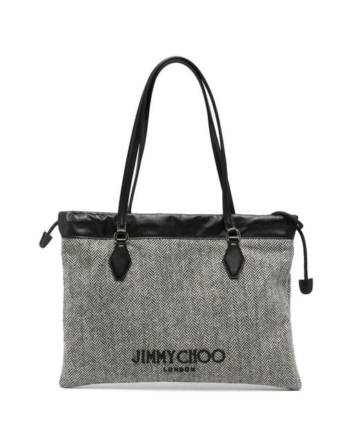 Borsa A Spalla Con Coulisse di Jimmy Choo in Gray