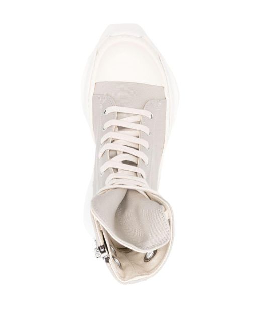 Rick Owens Natural High-Top-Sneakers aus Faille