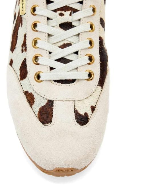 AllSaints White Liam Animal-Print Sneakers
