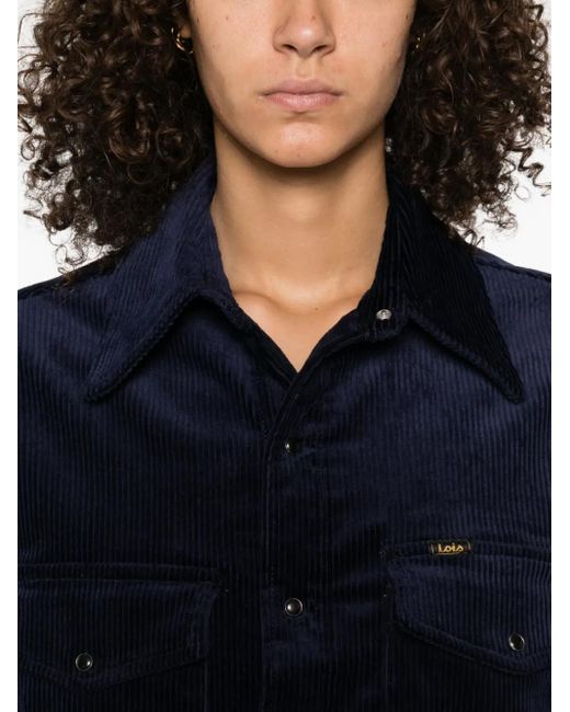 Lois Blue Corduroy Pocketed Shirt
