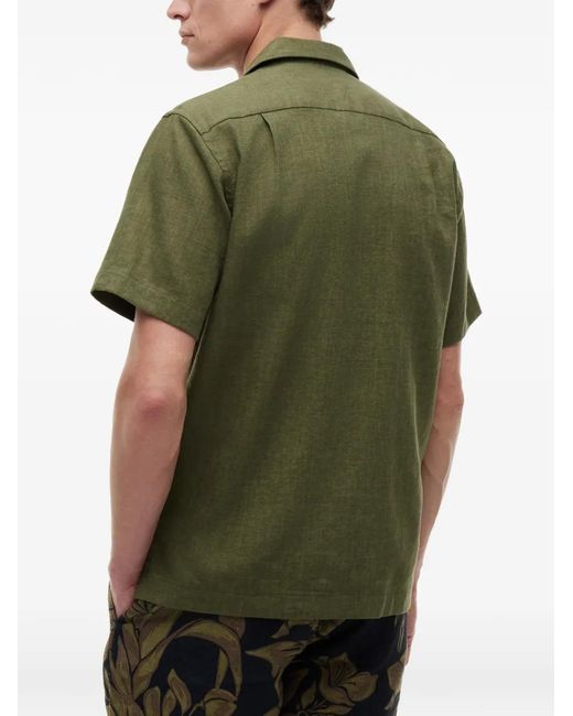 Tommy Hilfiger Green Short-Sleeve Logo-Patch Shirt for men