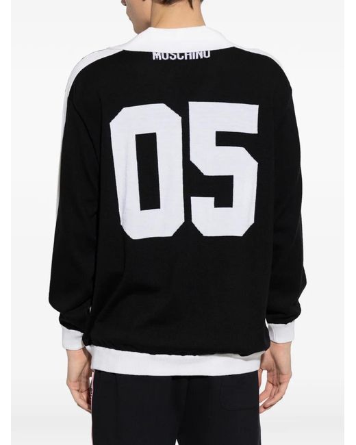 Moschino Black Smiley-Print Sweater for men