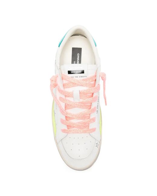 Crime London White Sk8 Deluxe Sunset Rebel Sneakers