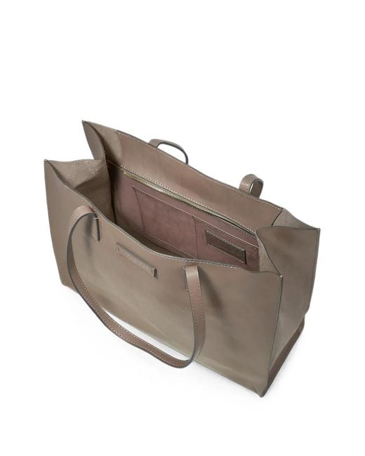 The Bridge Brown Logo-Plaque Leather Tote Bag