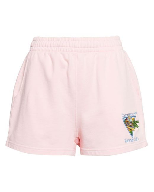 Casablancabrand Pink Logo-embroidered Organic Cotton Shorts