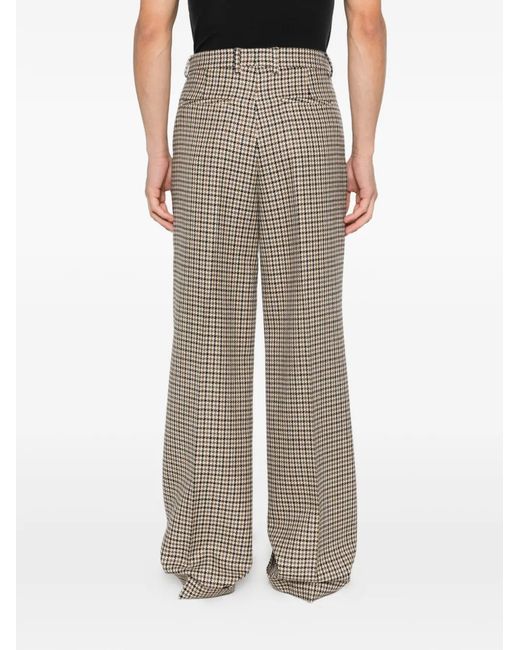 Valentino Garavani Gray Houndstooth Pleat Trousers for men