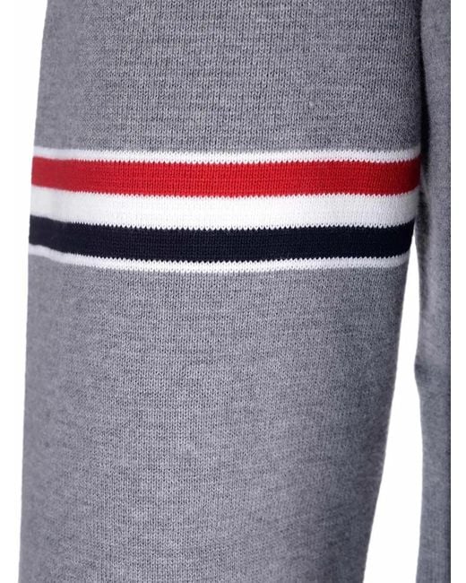 Thom Browne Blue Milano-Knit Rwb-Stripe Sweater for men