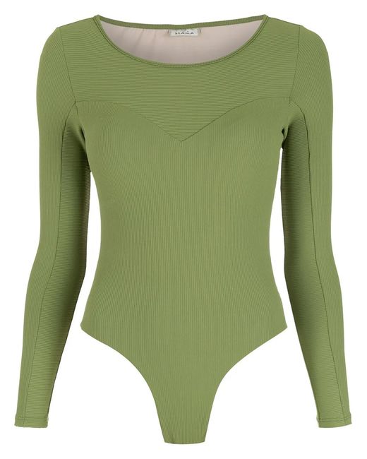 Amir Slama Green Long Sleeves Bodysuit