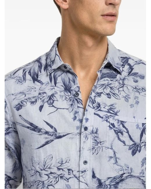 Orlebar Brown Blue Grasmoor Zaphra-Print Shirt for men