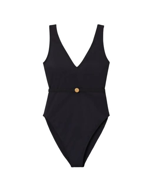 Traje De Baño Con Cinturón Tory Burch de color Blue