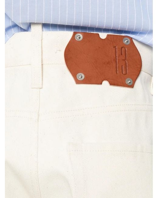 3Dici White Logo-Patch Jeans for men