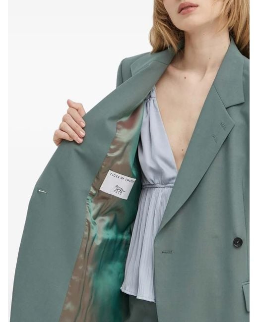 Tiger Of Sweden Green Eliwira Single-Button Lapel Blazer