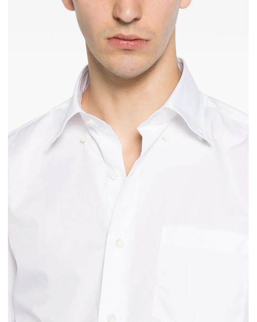 Truzzi White Button-Down Chest-Pocket Shirt for men