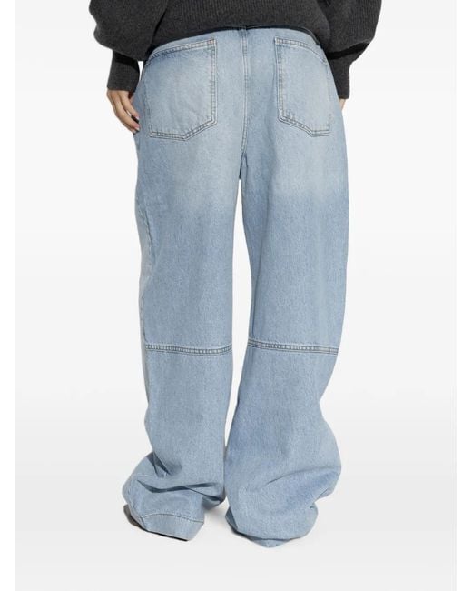 ROTATE BIRGER CHRISTENSEN Blue Wide-Leg Jeans