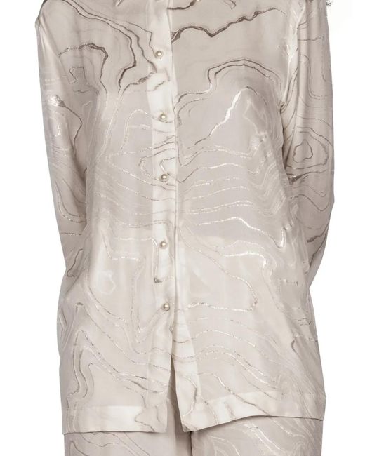 Mia Peculiar White Pearl-Button Shirt