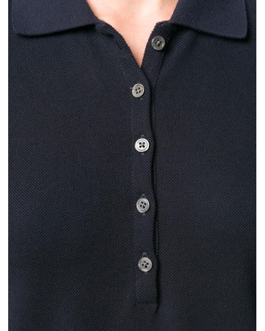 Thom Browne Blue Center-Back Stripe Piqué Polo Dress